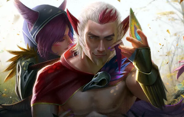 Игра, фэнтези, существа, двое, персонажи, League of Legends, Лига Легенд