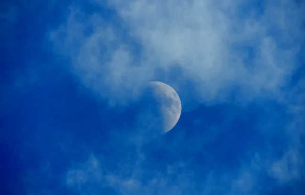 Картинка небо, облака, луна