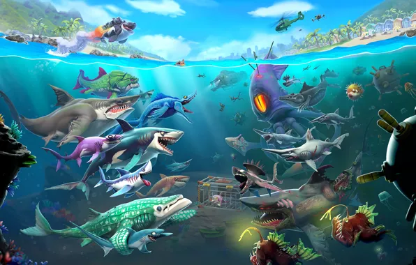 Game, VideoGame, Hungry Shark World