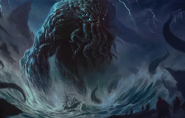 Cthulhu, ocean, water, giant, creature