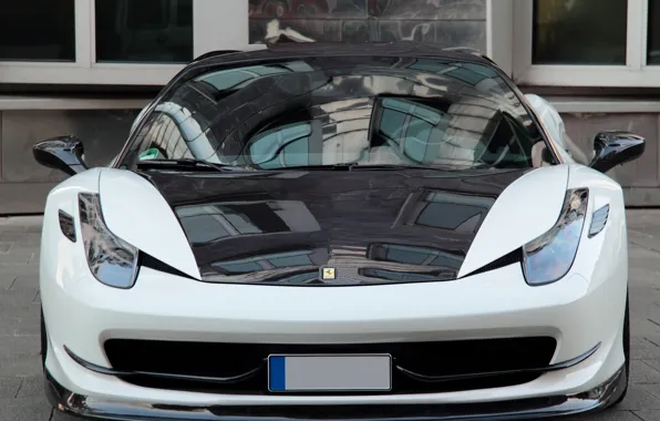 Картинка тюнинг, черно-белая, феррари, вид спереди, Ferrari 458 Italia, Anderson Germany