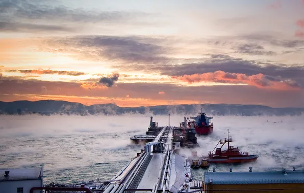 Природа, Зима, Море