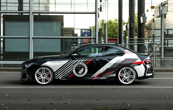 BMW, Black, White, Side, Manhart, BMW M2, Manhart MH2
