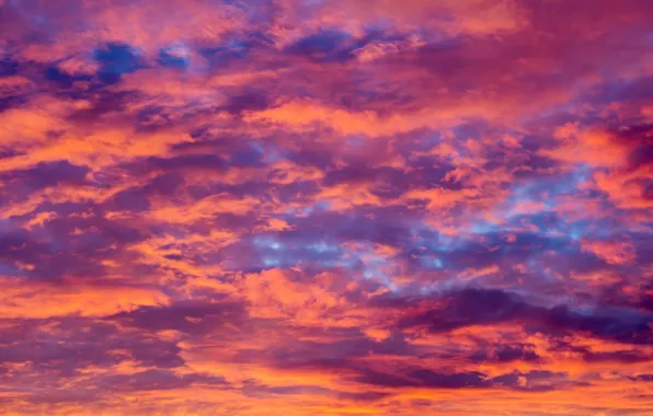 Картинка небо, облака, закат, фон, розовый, colorful, sky, sunset