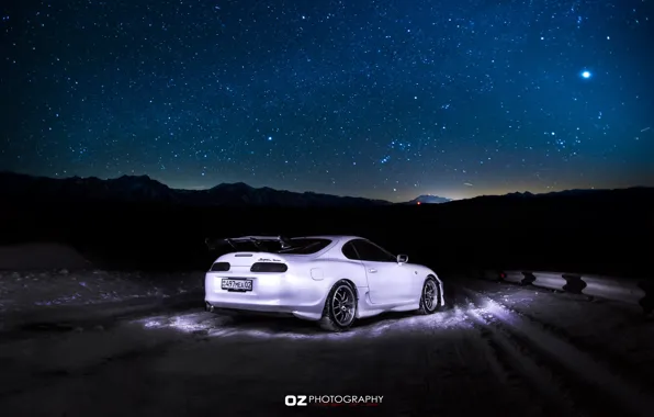 Небо, звёзды, toyota supra, звёздное небо, тойота супра