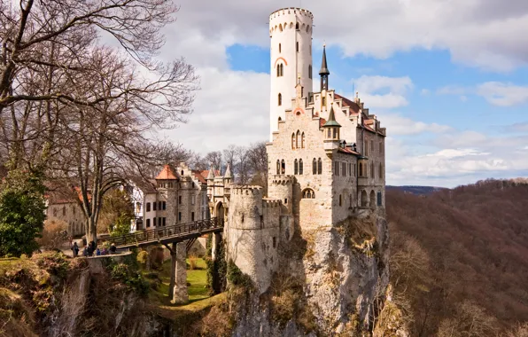 Замок, германия, средневековье, Лихтенштайн