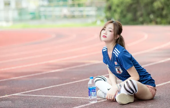 Картинка девушка, фон, азиатка