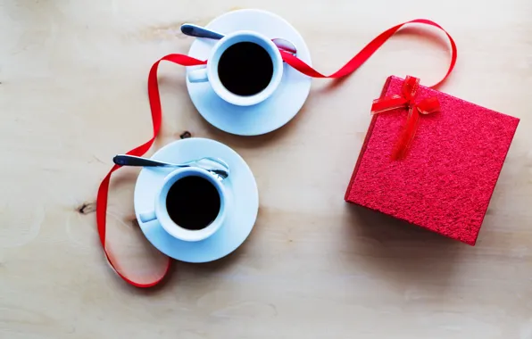Подарок, кофе, чашка, love, cup, romantic, valentine's day, gift