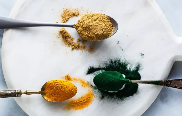 Colors, table, marble, ingredients