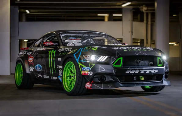 Mustang, Ford, Машина, Свет, Фары, Диски, RTR, Sport Car