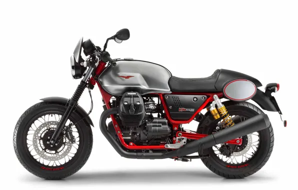 Белый фон, сбоку, III, Racer, Moto Guzzi, V7