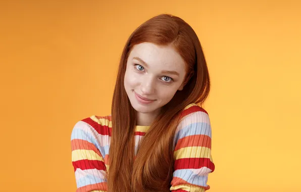Woman, beautiful, model, sweet, redhead, portrait, adorable, long-haired
