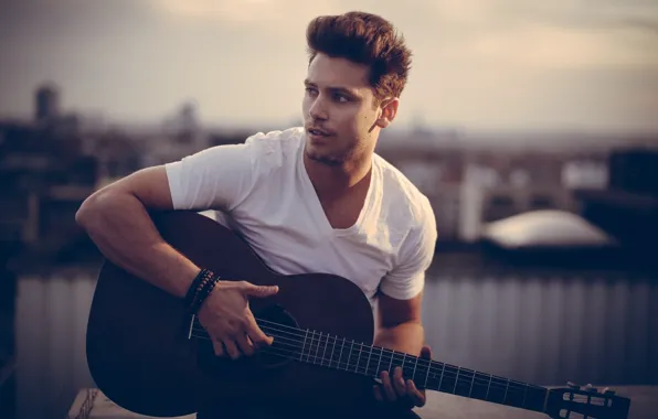 Brunette, Guitar, Wallpaper, Photo, Male, Man, Portrait, Singer