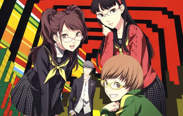 Девушки, игра, аниме, арт, парень, персонажи, Персона 4, Persona 4