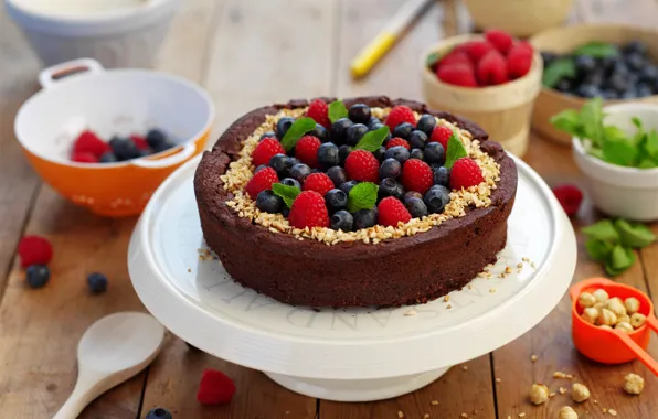 Картинка ягоды, малина, пирог, торт, cake, крем, десерт, смородина