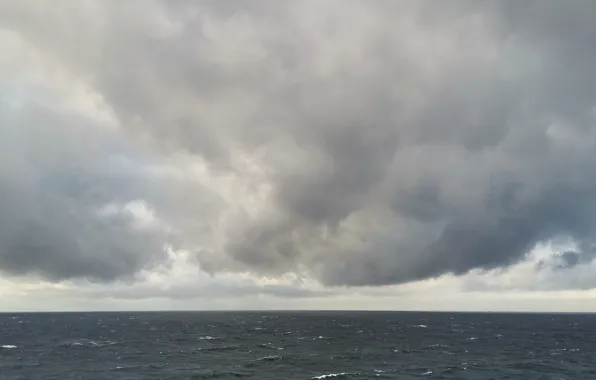 Море, вода, тучи, пасмурно, океан