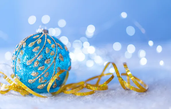Праздник, голубой, шарик, Рождество, Новый год, ёлочная игрушка