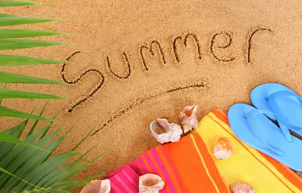 Summer, beach, sand, sunny day, vacation