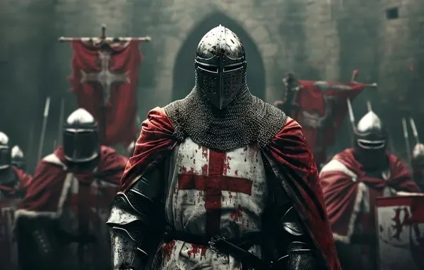 Картинка knights, crusaders, AI art