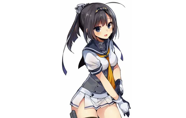 Girl, sexy, blouse, anime, beautiful, short hair, pretty, brunette