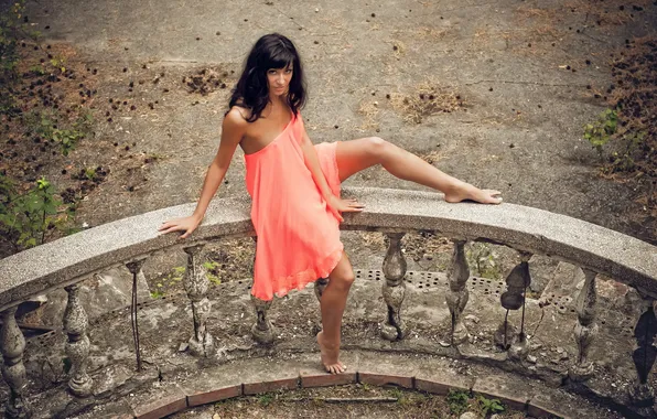 Девушка, поза, фон