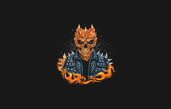 Минимализм, Огонь, Монстр, Стиль, Фон, Демон, Fire, Monster