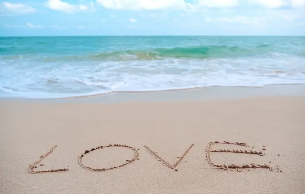 Картинка песок, море, волны, пляж, лето, любовь, summer, love