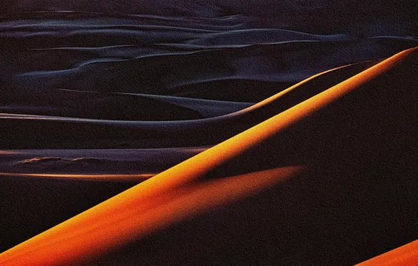 Картинка абстракция, барханы, рендеринг, пески, акрил, рисунок на холсте, репродукция работы Кристофера Беркета, Пустыня на закате