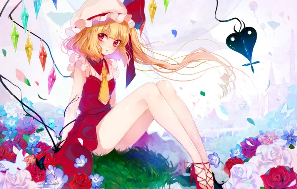 Девушка, Touhou Project, Flandre Scarlet, Фландр Скарлет