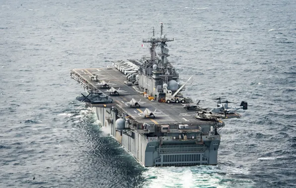 Оружие, армия, USS Wasp, amphibious assault ship, LHD 1