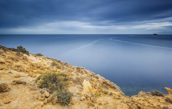 Море, берег, штиль, водная гладь