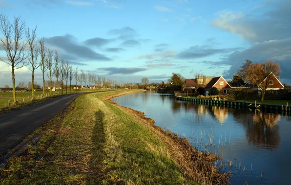 Канал, голландия, oudendijk