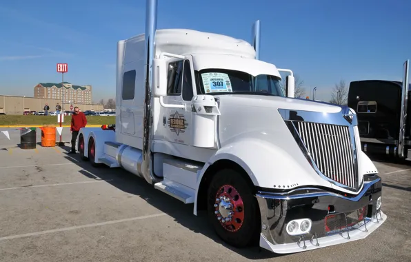 Белый, truck, international, lonestar
