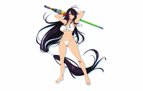 Girl, sexy, cleavage, long hair, boobs, anime, beautiful, purple eyes