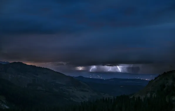 Картинка Rocky Mountains, Thunderstorm, Colorado Nightmare, Capitol Peak