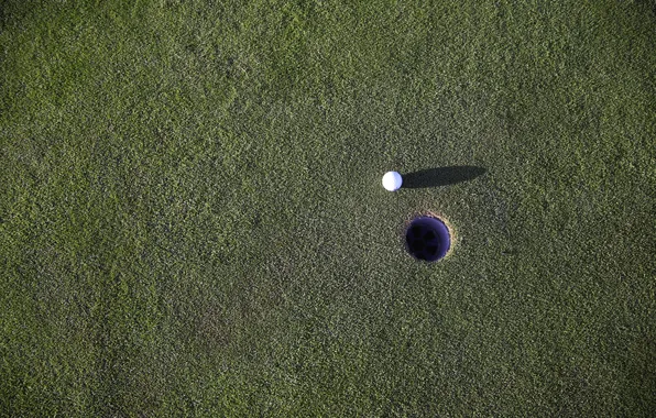 Поле, мяч, лунка, зеленое, гольф