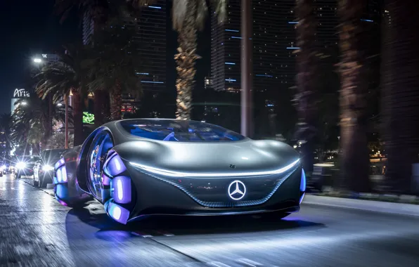 Город, улица, скорость, Vision, Mercedes Benz, street, speed, 2020