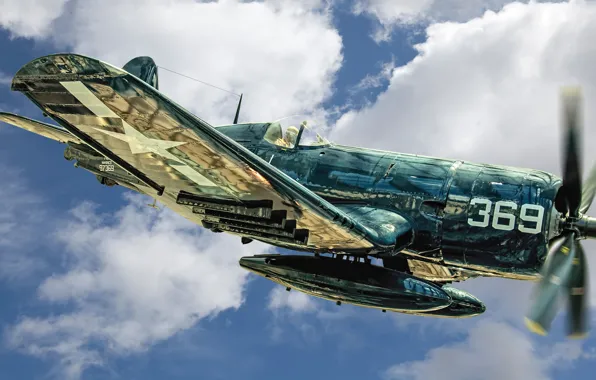 Картинка истребитель, Marine, Corsair, палубный, F4U-4