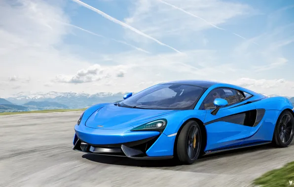 McLaren, Синий, Машина, Car, Render, Суперкар, Рендеринг, Спорткар