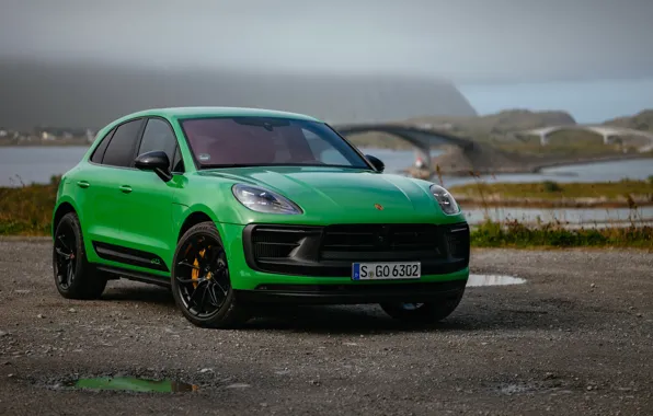Отражение, Porsche, красивый вид, GTS, Macan, Sport Package, пасмурная погода, 2021