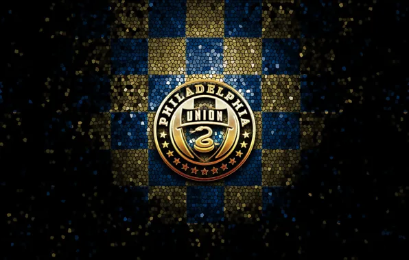 Wallpaper, sport, logo, football, glitter, checkered, MLS, Philadelphia Union