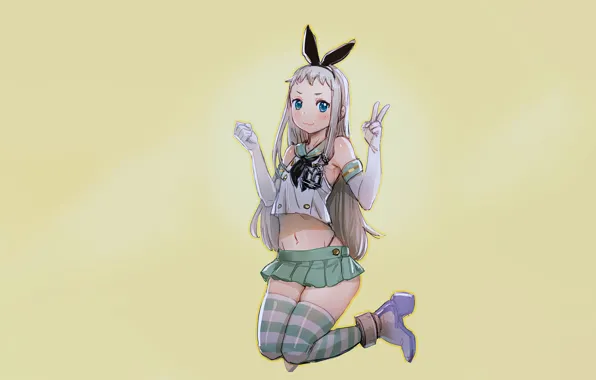 Girl, sexy, thighhighs, long hair, anime, blue eyes, beautiful, pretty