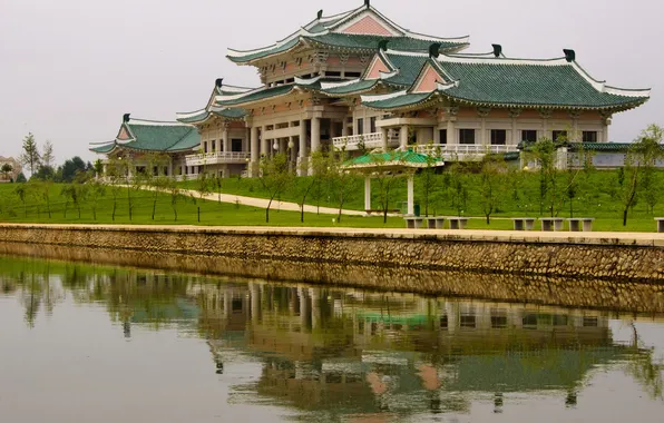 Город, река, фото, дворец