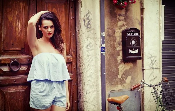 Девушка, поза, фон