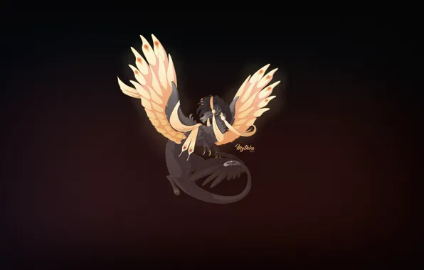 Дракон, Стиль, Фон, Fantasy, Dragon, Mythology, Арт, Art