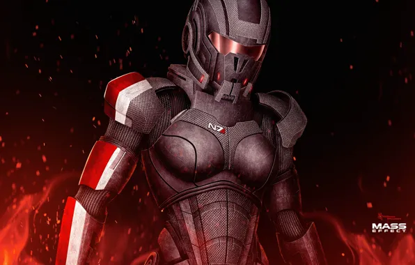 Fire, mass effect, shepard, armour, female