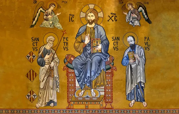 Gold, angels, God, king, church, Sanctus, Jesus, Rex