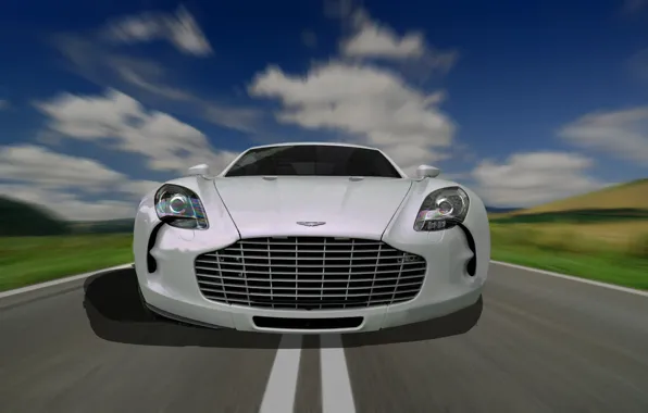 Car, aston martin, road, speed