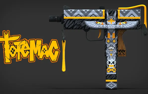 Тотем, раскрас, workshop, cs go, mac-10, custom pain job, totemac