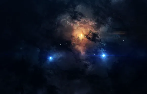 Звезды, Космос, Туманность, Звезда, Свет, Light, Star, Арт